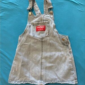 Zara Minnie Mouse Denim Overall Dress - Light Gray